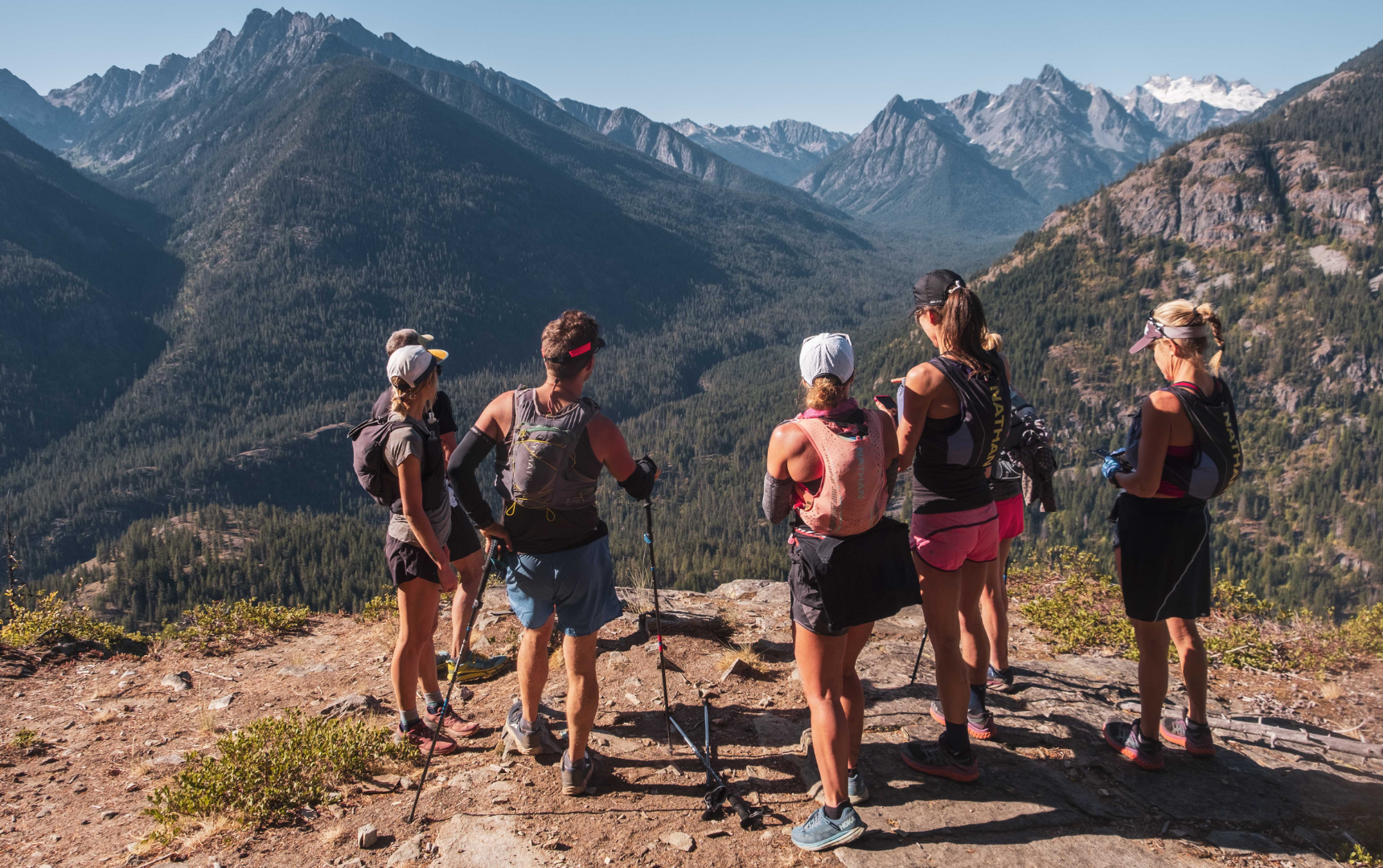  Runners take a break from the climb up McGregor Mountain and enjoy the views. Stehekin Rendzvous.