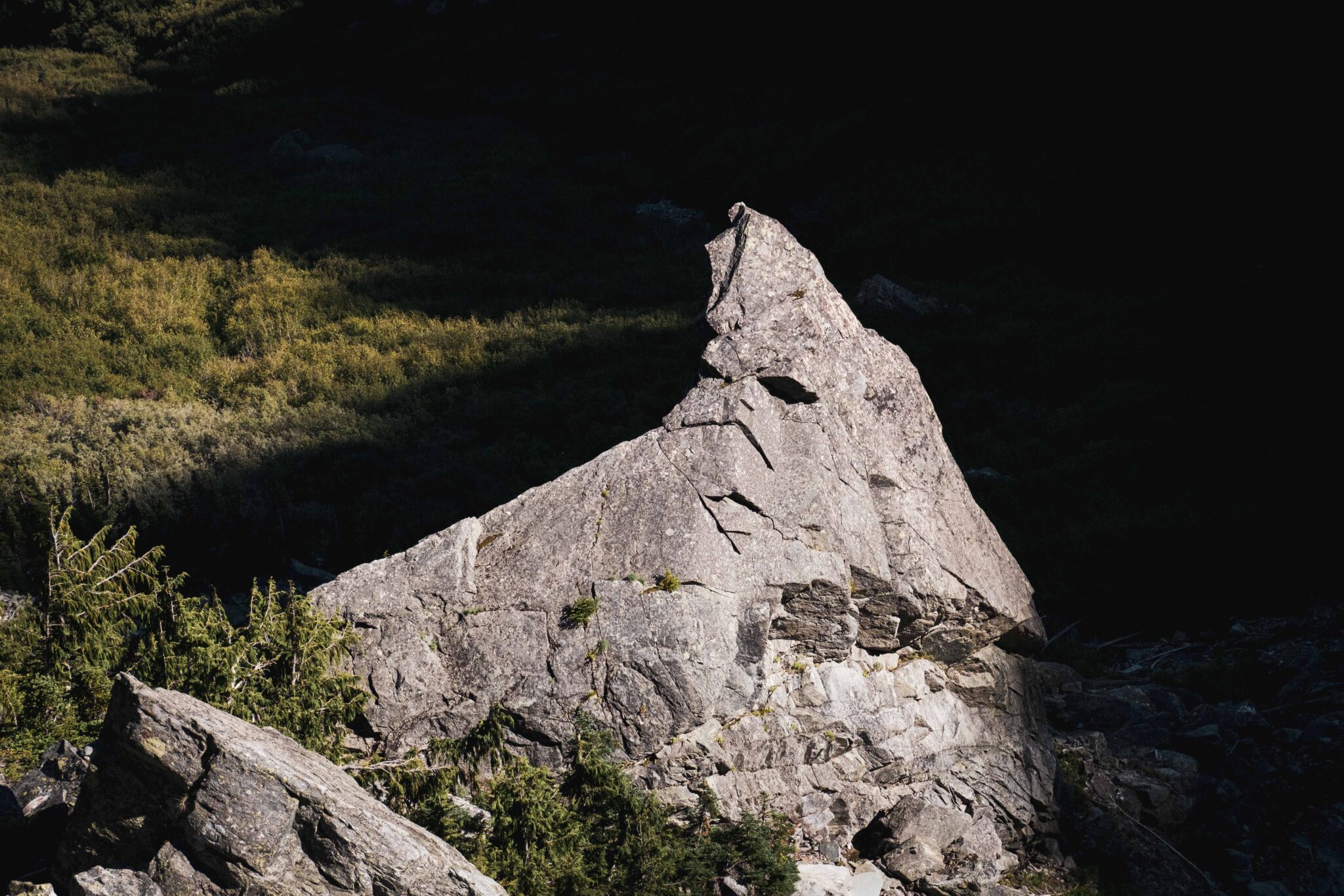 Rock and shadow.